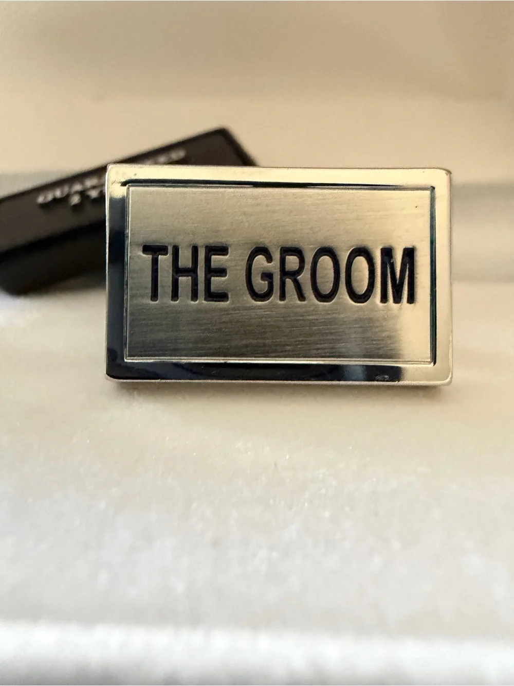 Boardroom Ties 'The Groom' Gold Rectangular Cufflinks